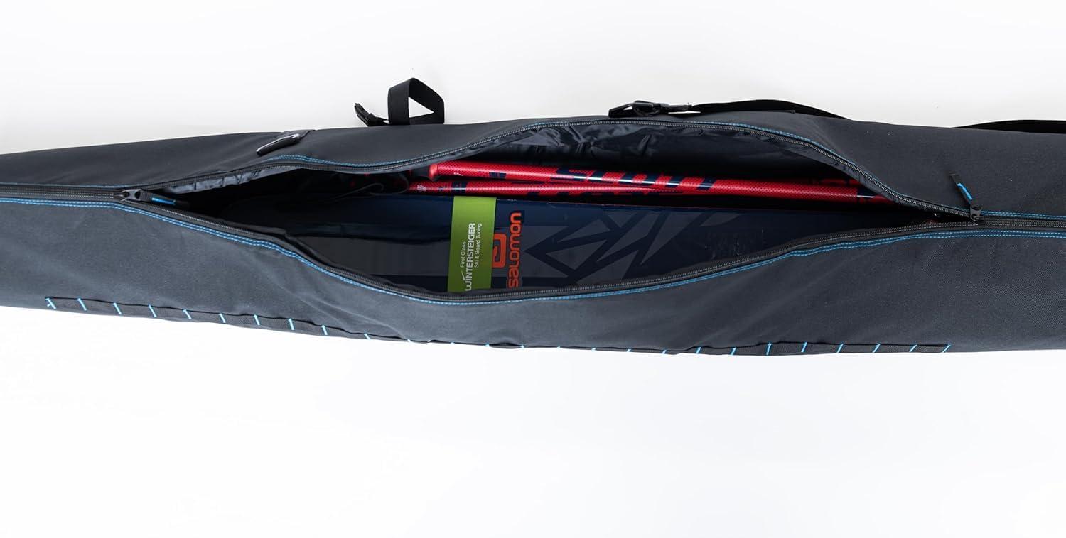 image:imageElement Equipment Padded Ski Bag Adjustable One Size Fits All Travel Ski BagBlackGrey