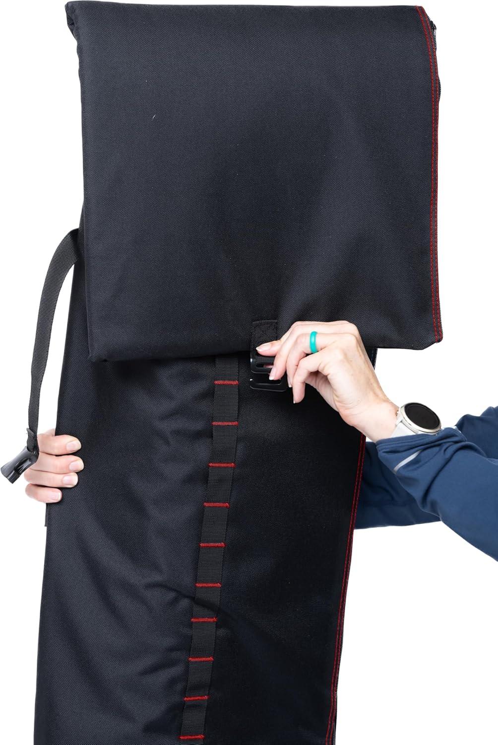 image:imageElement Equipment Padded Ski Bag Adjustable One Size Fits All Travel Ski BagBlackRed
