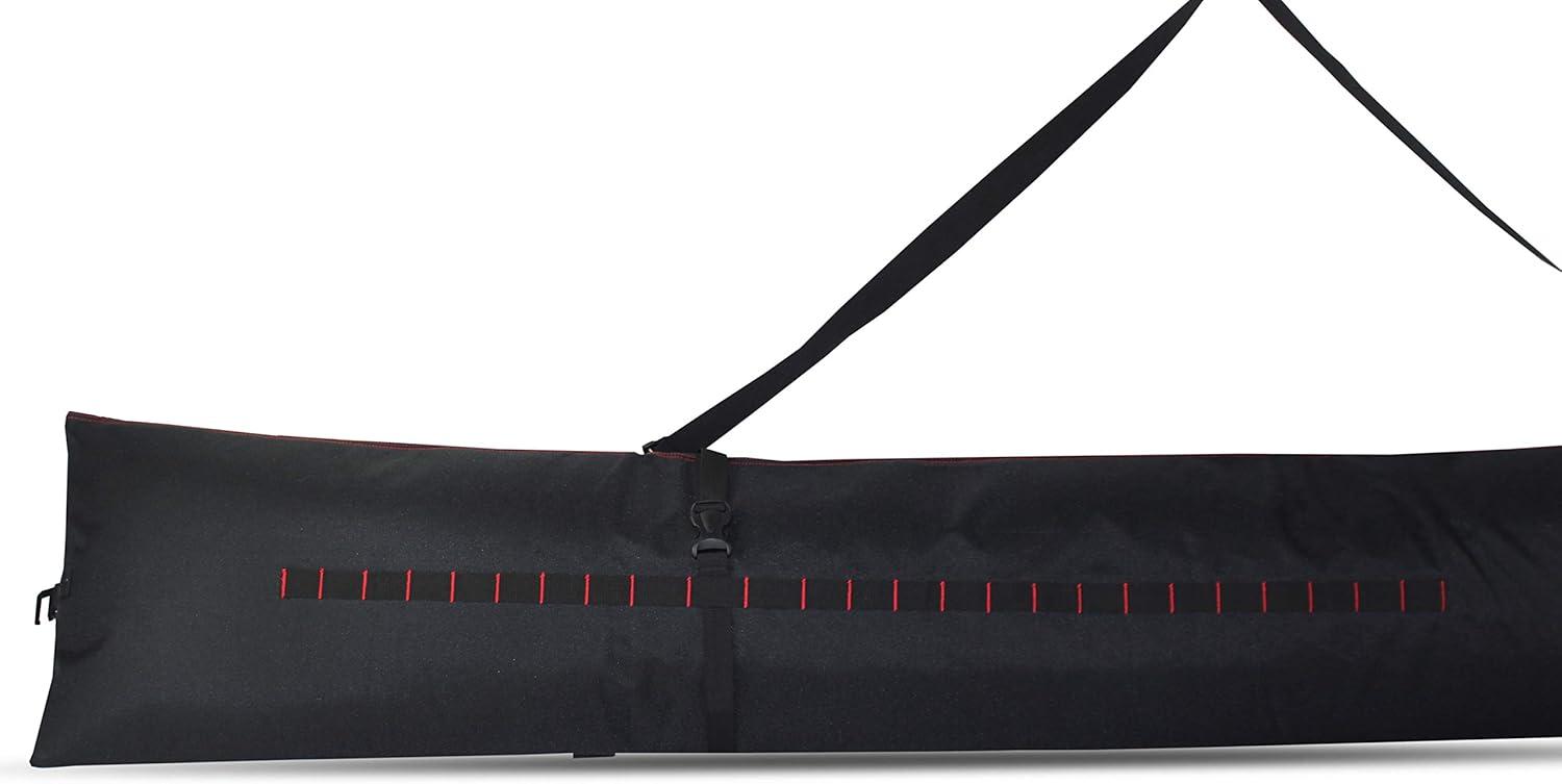 image:imageElement Equipment Padded Ski Bag Adjustable One Size Fits All Travel Ski BagBlackRed