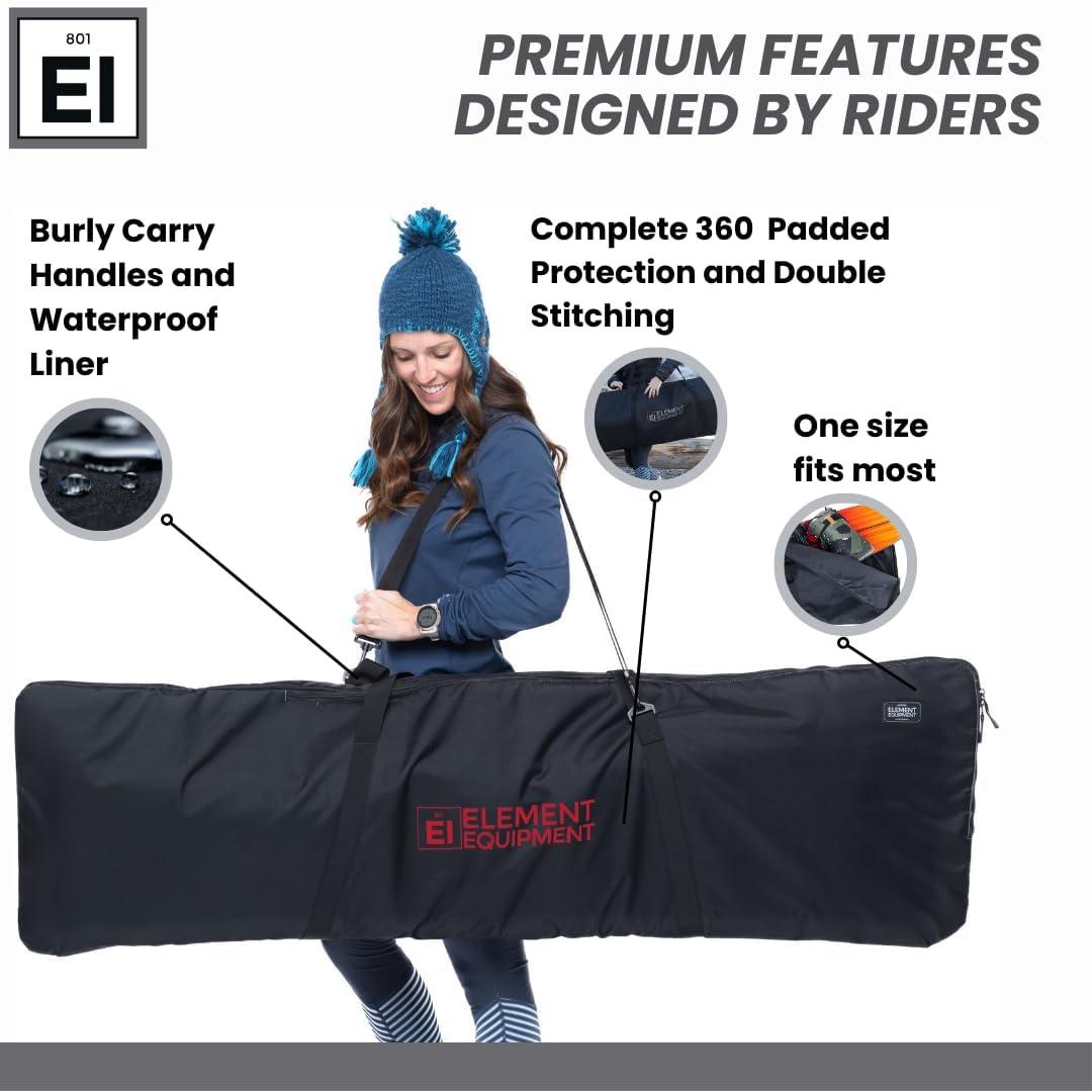 image:imageElement Equipment Padded Snowboard Bag Travel Snowboard BagBlackRed